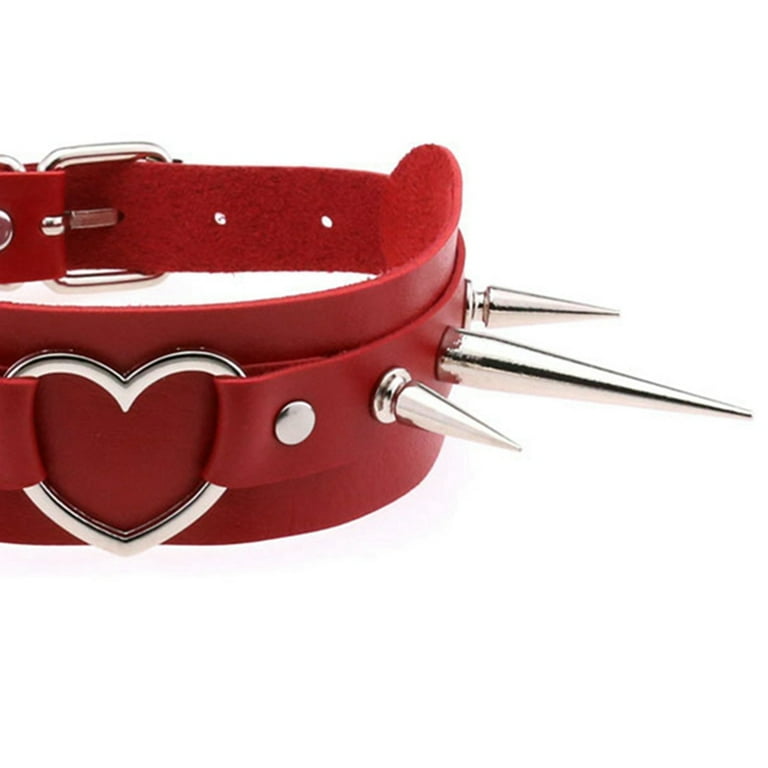 SANWOOD Women's Leather Love Heart Pendant Punk Gothic Choker Collar Necklace Bracelet Yellow SANWOOD Women's Leather Love Heart Pendant Punk Gothic Choker Collar Necklace Bracelet Yellow